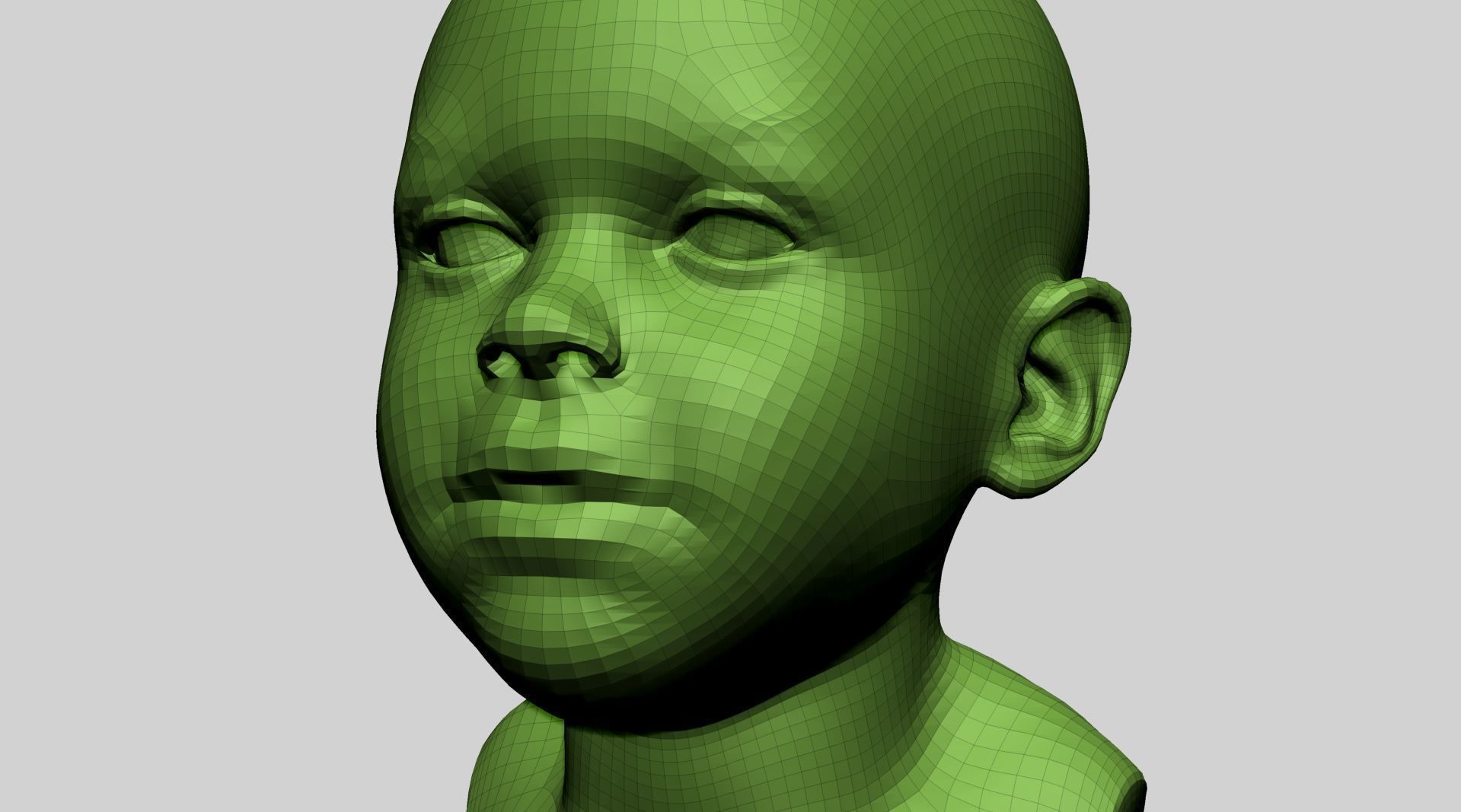 Baby Head 3D model_11
