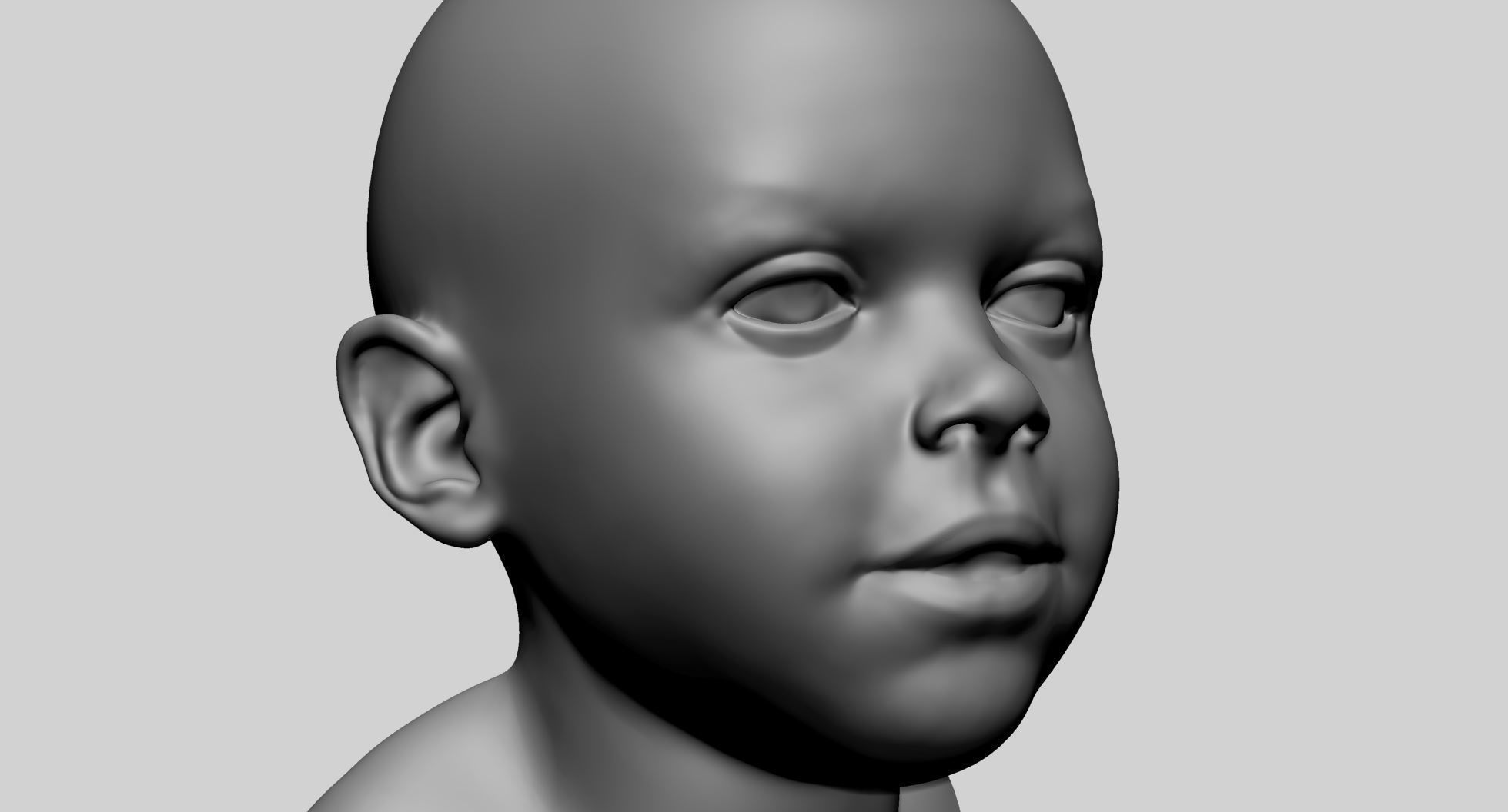 Baby Head 3D model_9