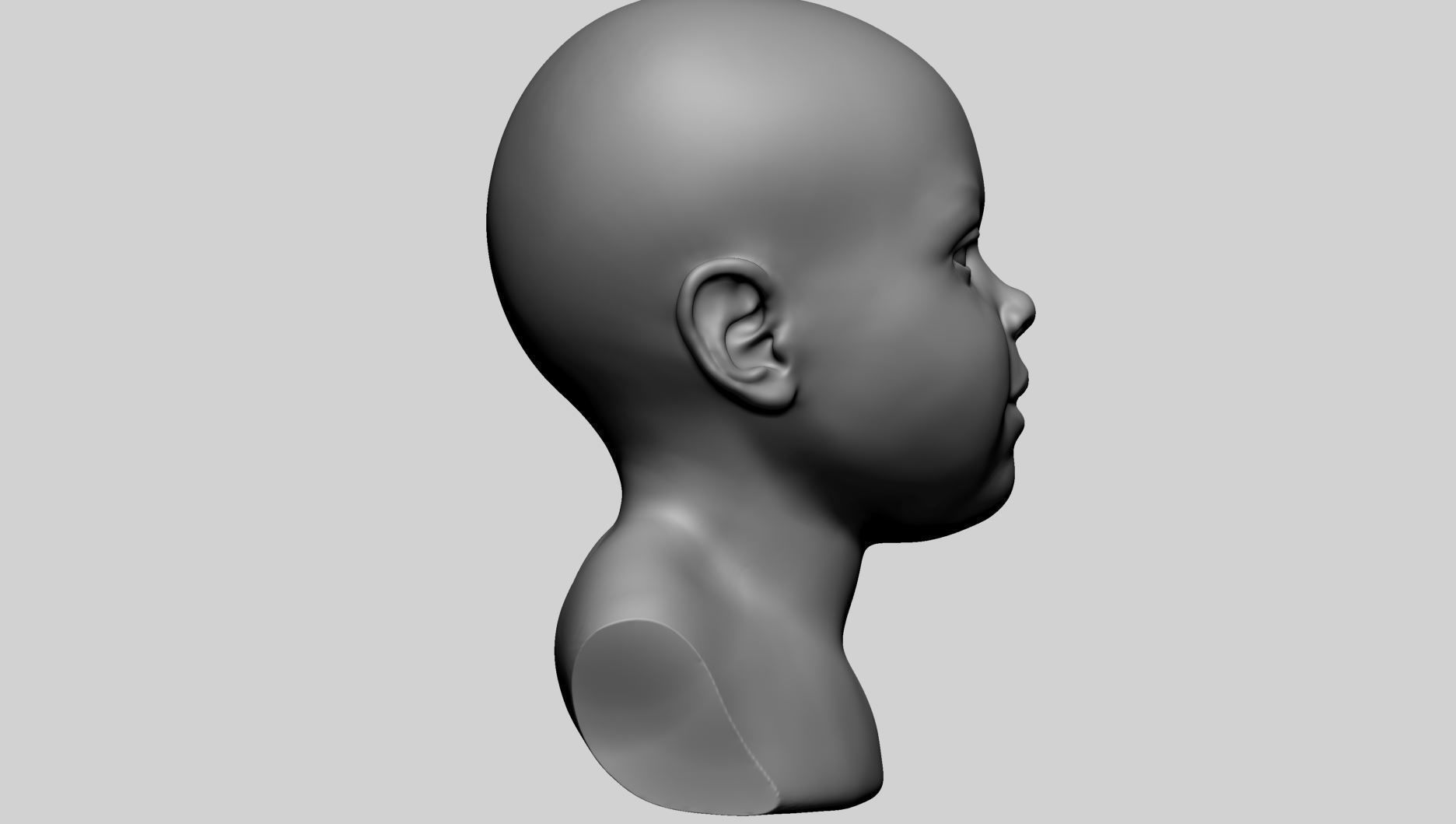 Baby Head 3D model_2