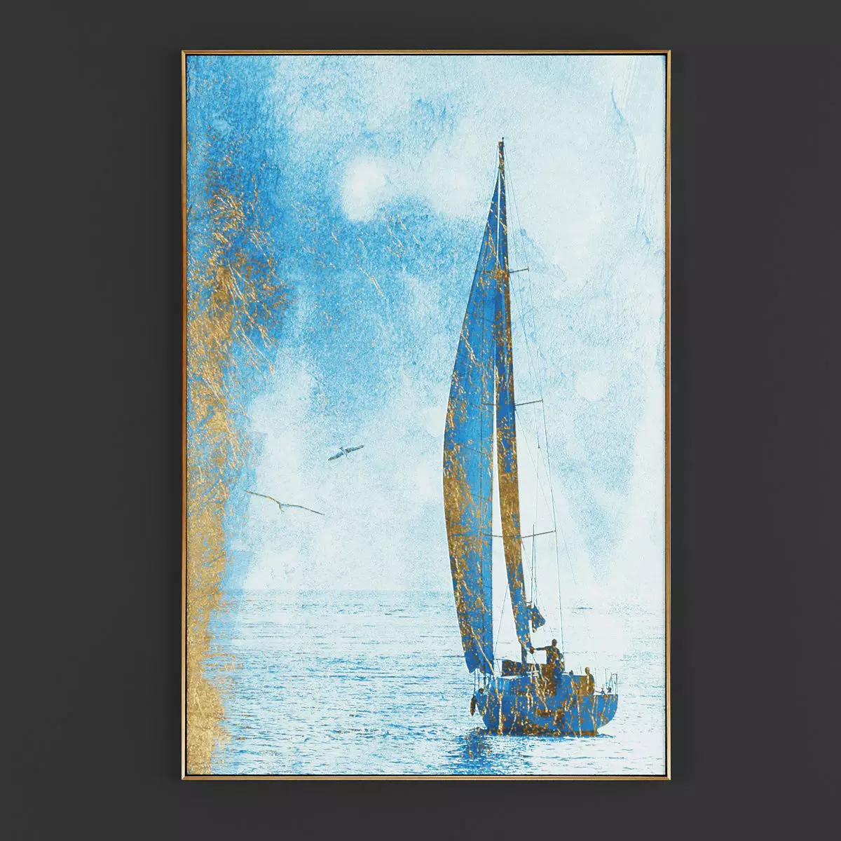 Pictures259 sailboat framed art Low-poly 3D model_0