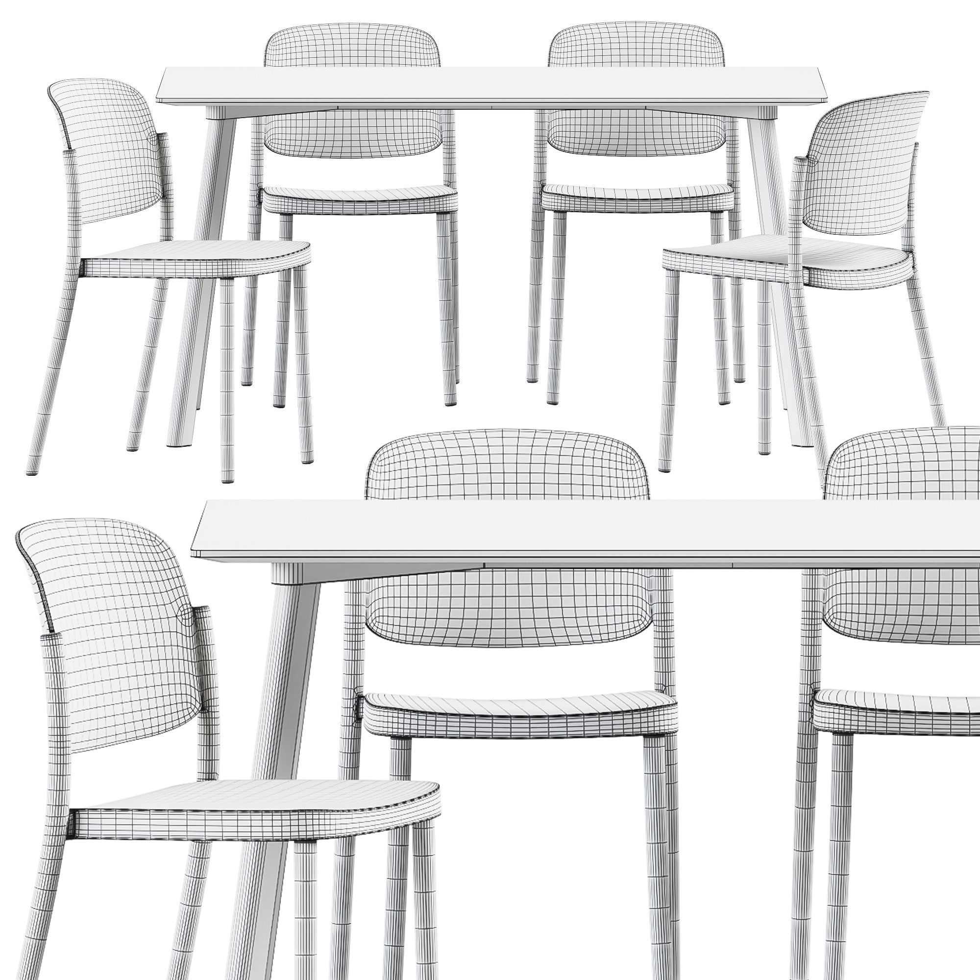 HAY Copenhague CPH Deux 210 Table and Chair Piazza 1 by Colos 3D model_5