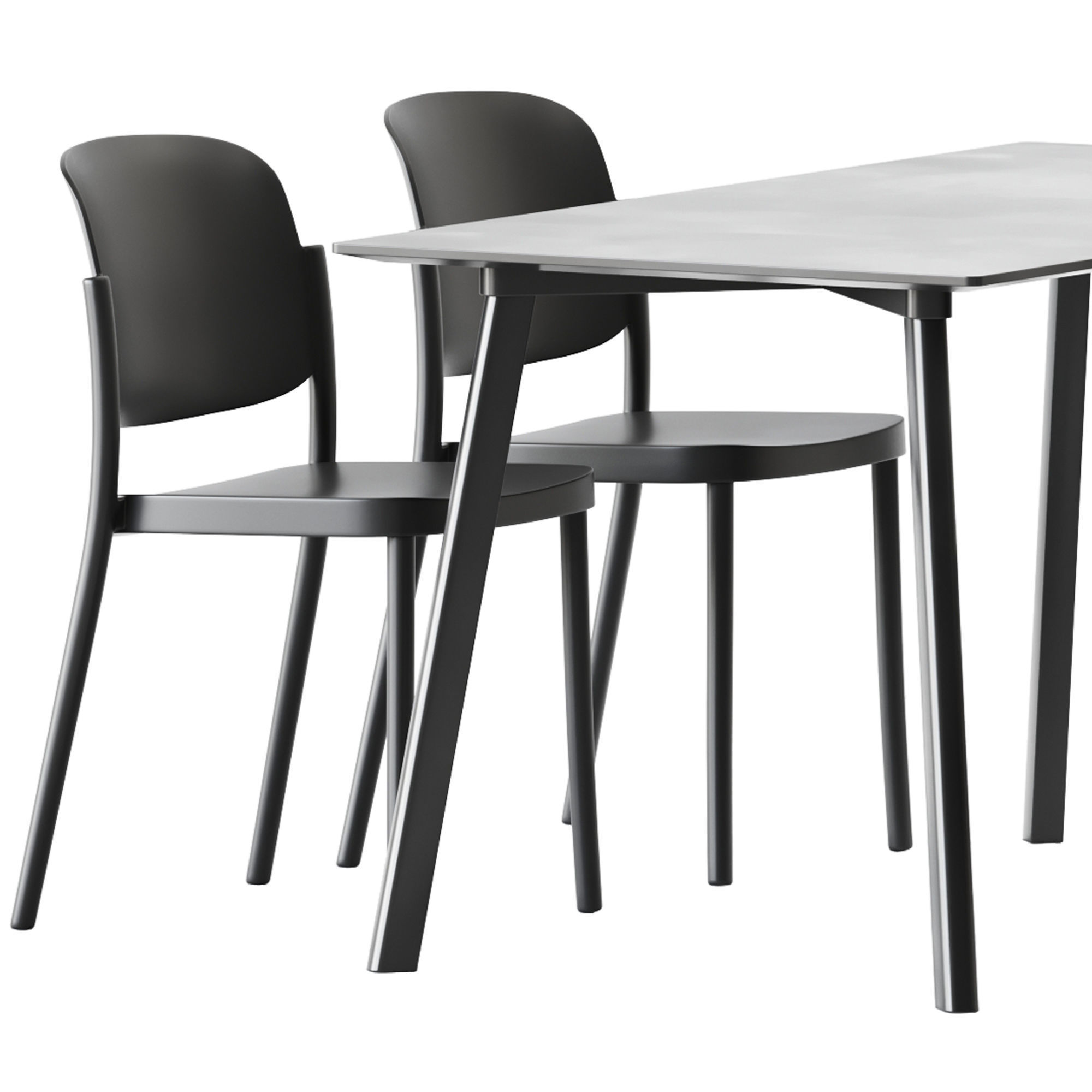 HAY Copenhague CPH Deux 210 Table and Chair Piazza 1 by Colos 3D model_1