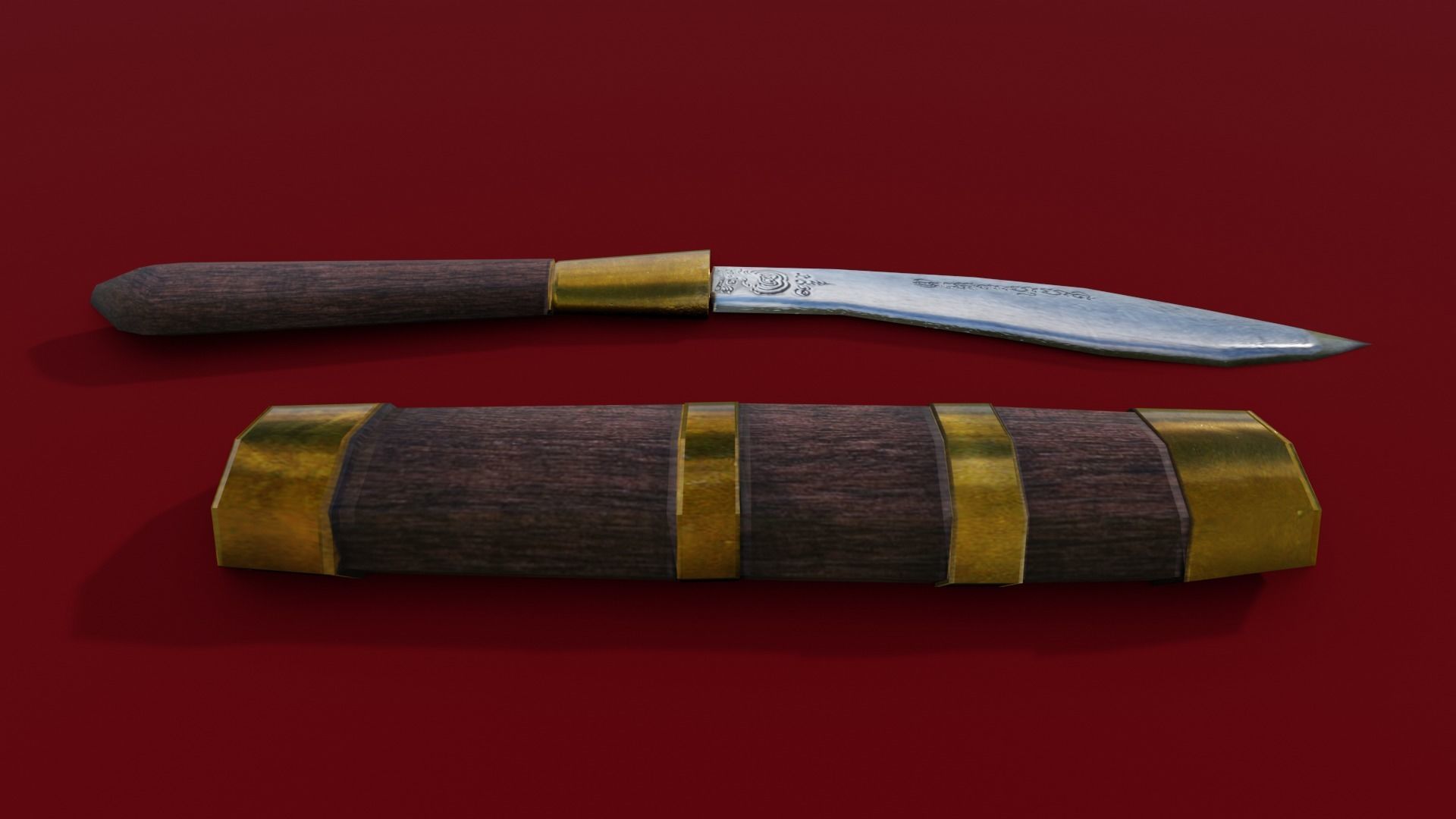 Antique knife 3D model_3