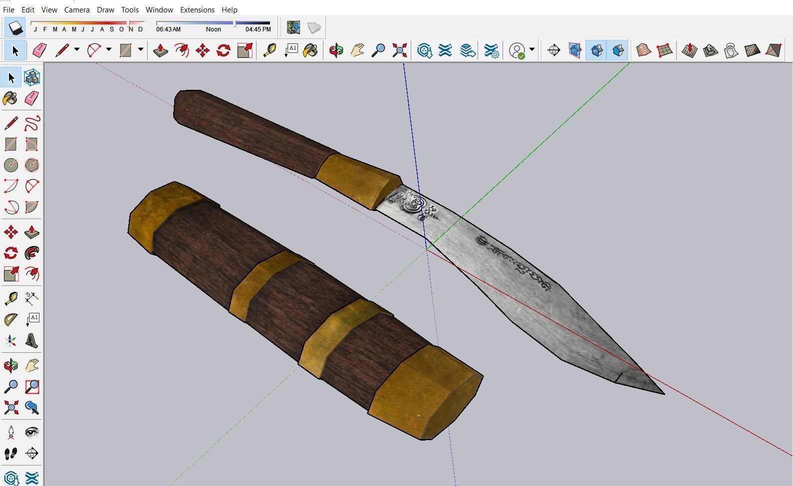 Antique knife 3D model_4
