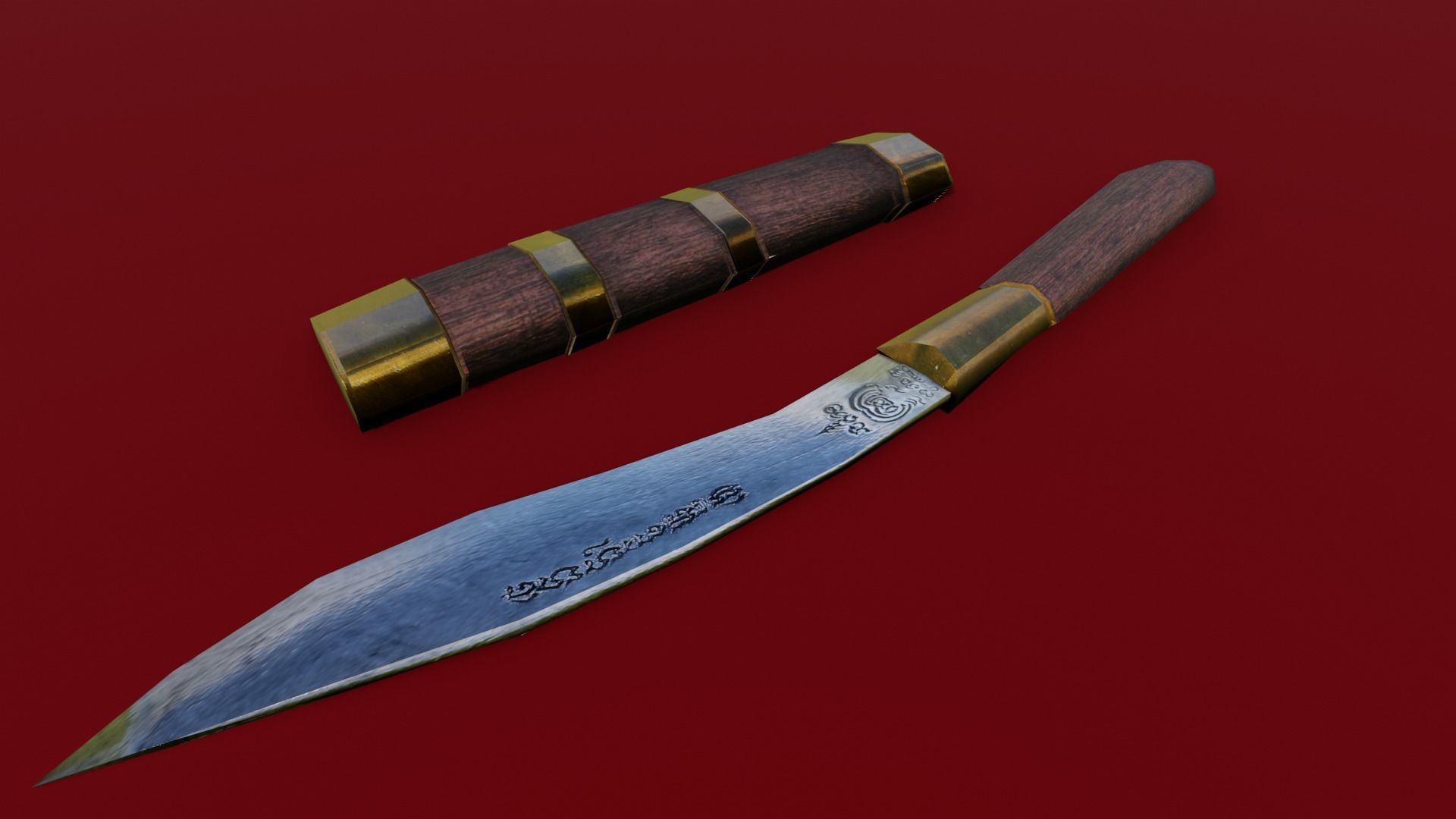 Antique knife 3D model_1