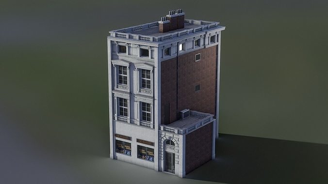 European Building 08 Low-poly 3D model