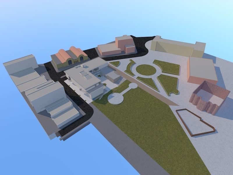 ARCHITECTURAL MUSEUM for Archicad with plans obj and fbx  3D model_2