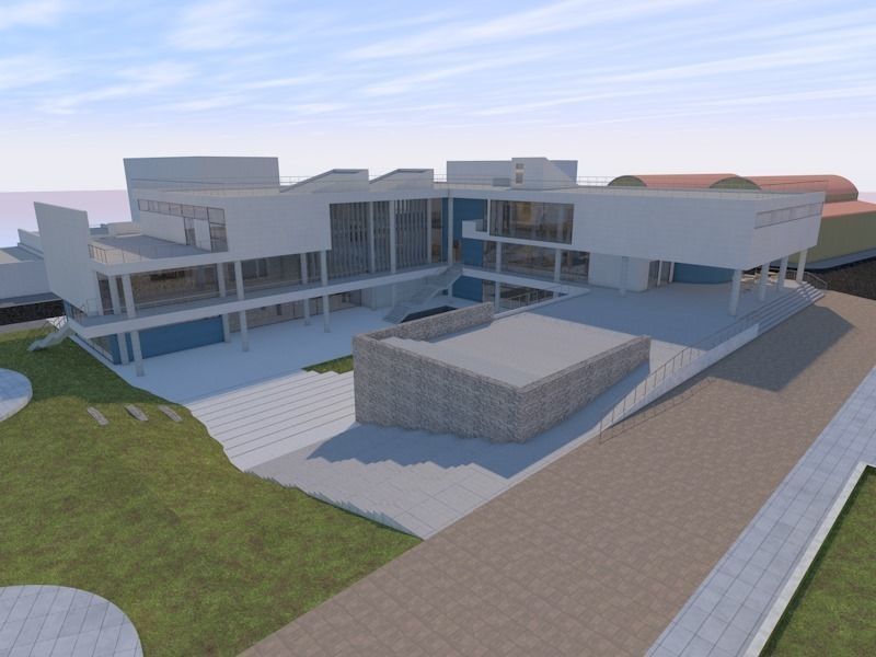 ARCHITECTURAL MUSEUM for Archicad with plans obj and fbx  3D model_3