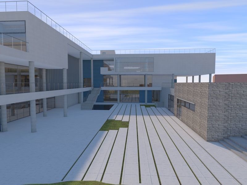 ARCHITECTURAL MUSEUM for Archicad with plans obj and fbx  3D model_7