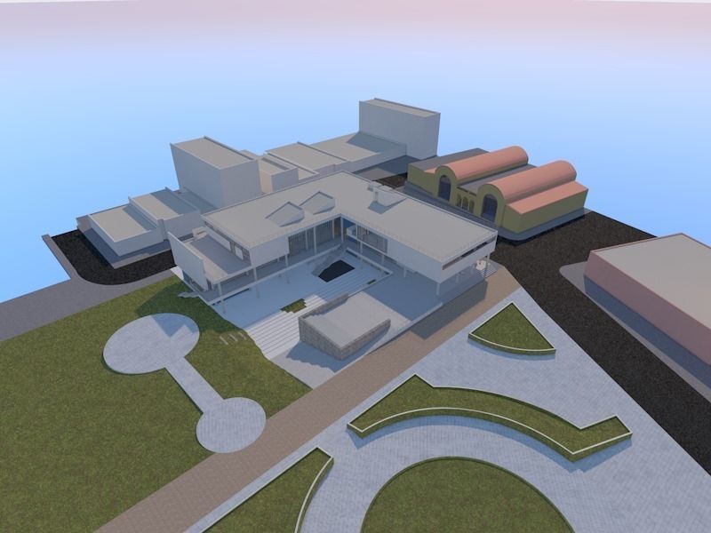 ARCHITECTURAL MUSEUM for Archicad with plans obj and fbx  3D model_1