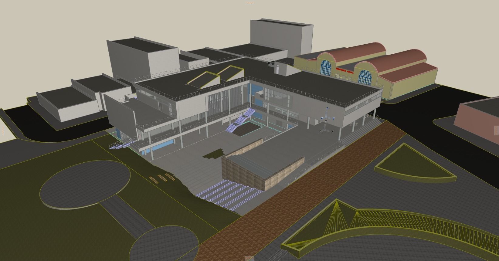 ARCHITECTURAL MUSEUM for Archicad with plans obj and fbx  3D model_15