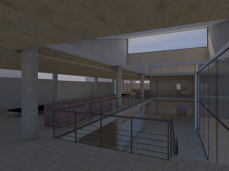 ARCHITECTURAL MUSEUM for Archicad with plans obj and fbx  3D model_9