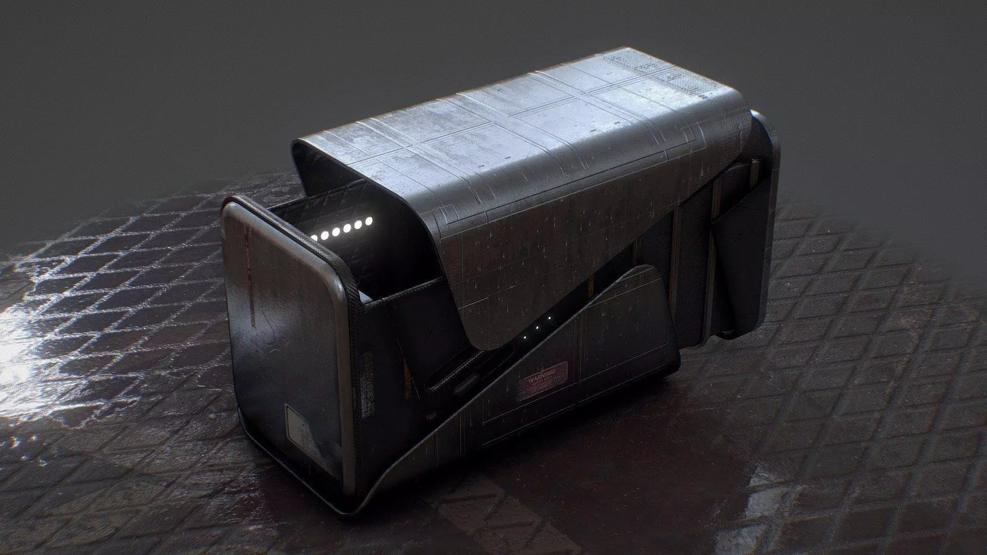 scifi-crate-container metal box Free low-poly 3D model_0