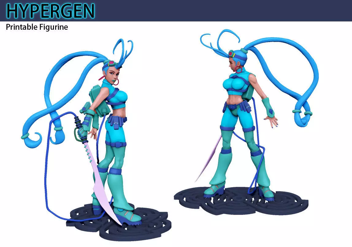Hypergen Cyberpunk Pinup Collectable 3D print model_0