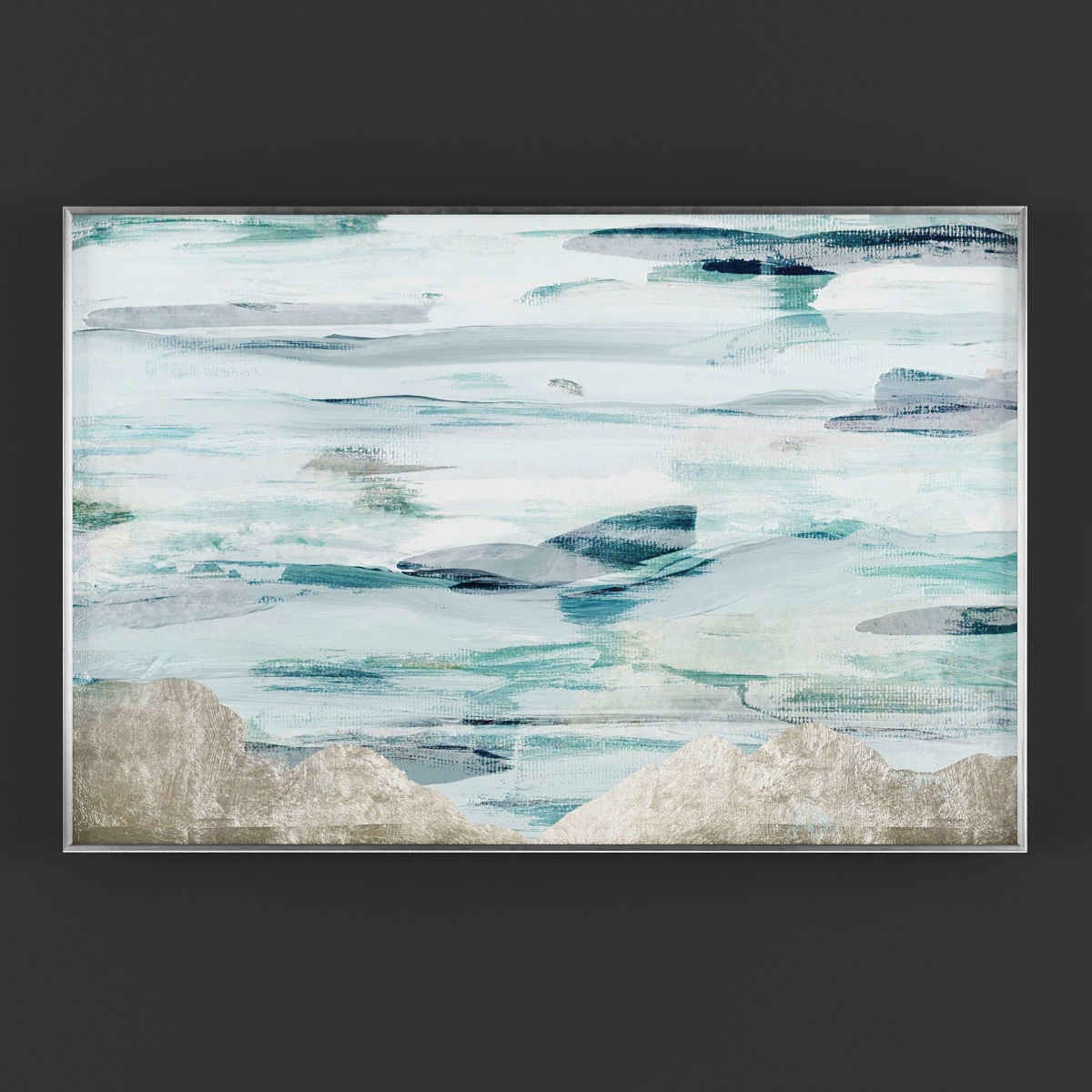 Pictures261 gold and abstract painting Low-poly 3D model_2