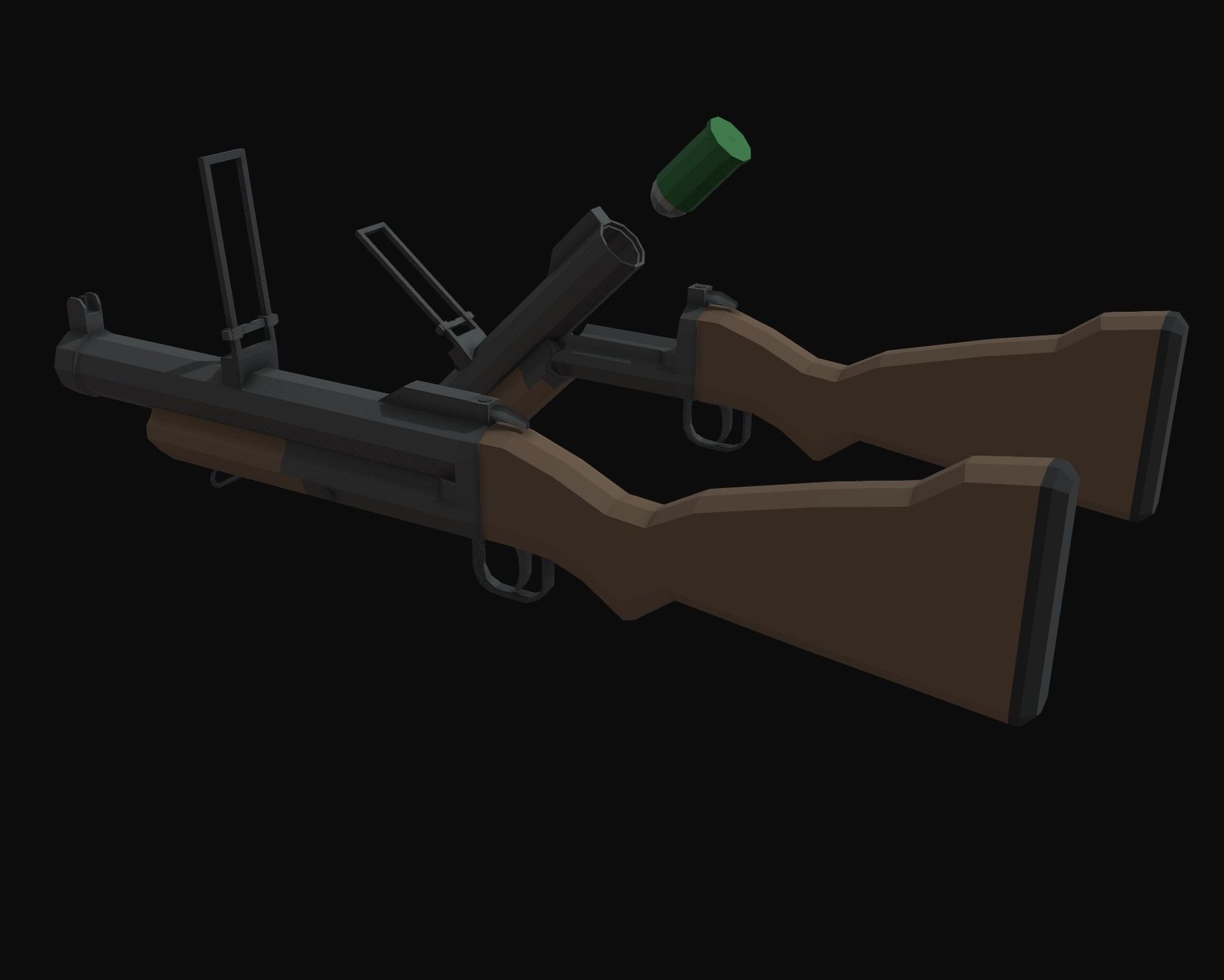 M79 Grenade Launcher Low Poly Low-poly 3D model_1