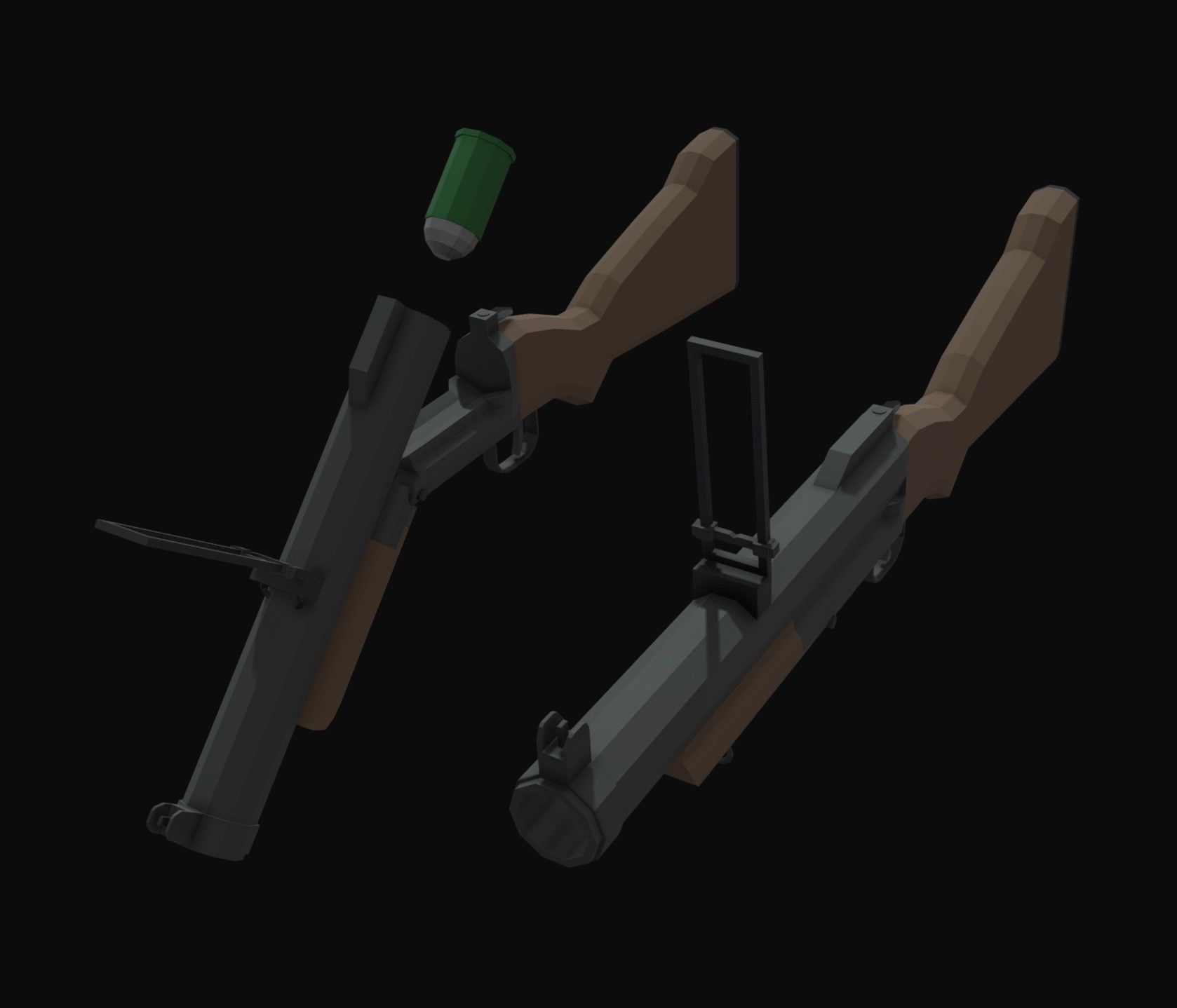 M79 Grenade Launcher Low Poly Low-poly 3D model_2