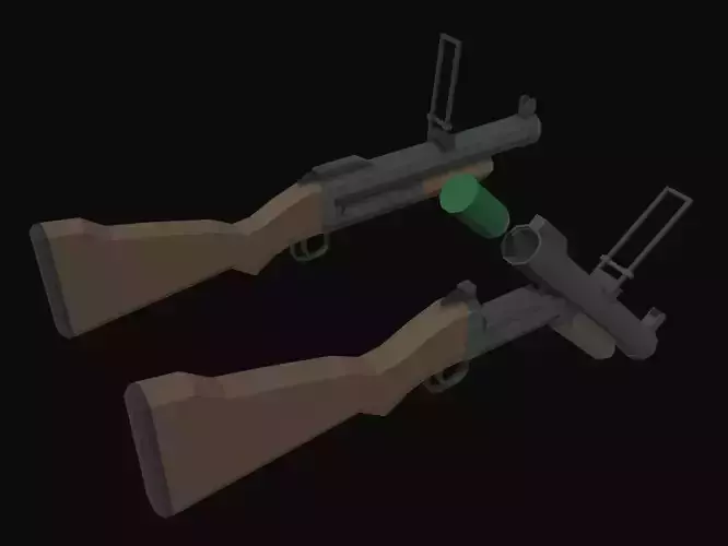 M79 Grenade Launcher Low Poly Low-poly 3D model