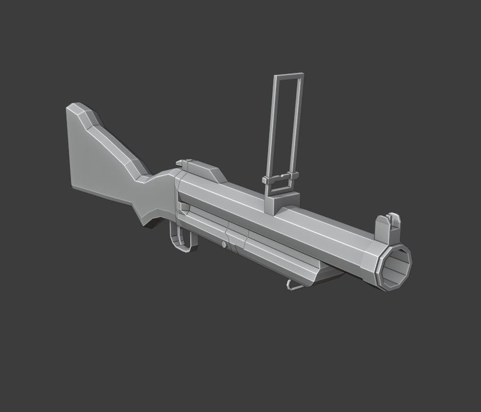 M79 Grenade Launcher Low Poly Low-poly 3D model_5