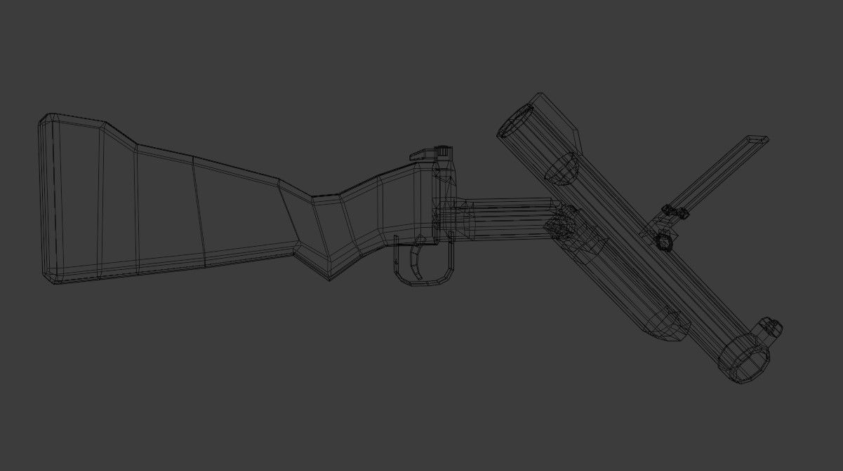 M79 Grenade Launcher Low Poly Low-poly 3D model_10