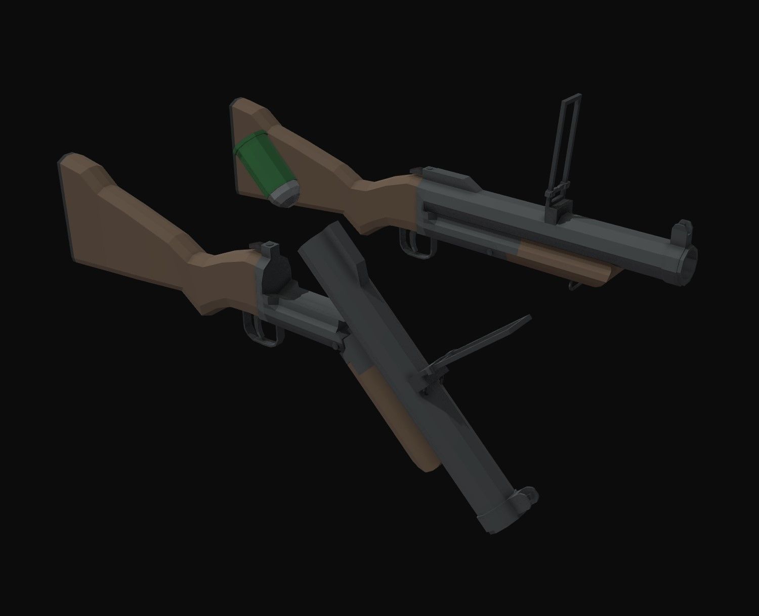 M79 Grenade Launcher Low Poly Low-poly 3D model_3