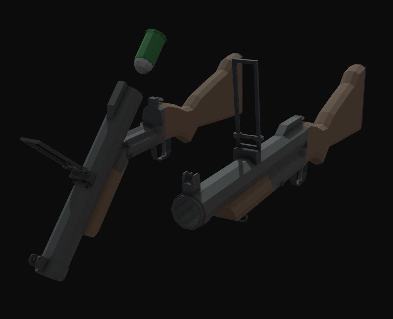 M79 Grenade Launcher Low Poly Low-poly 3D model_4