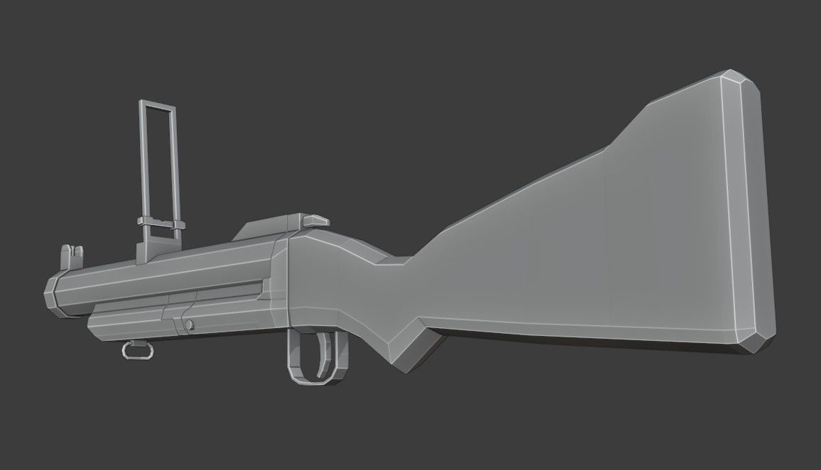 M79 Grenade Launcher Low Poly Low-poly 3D model_7