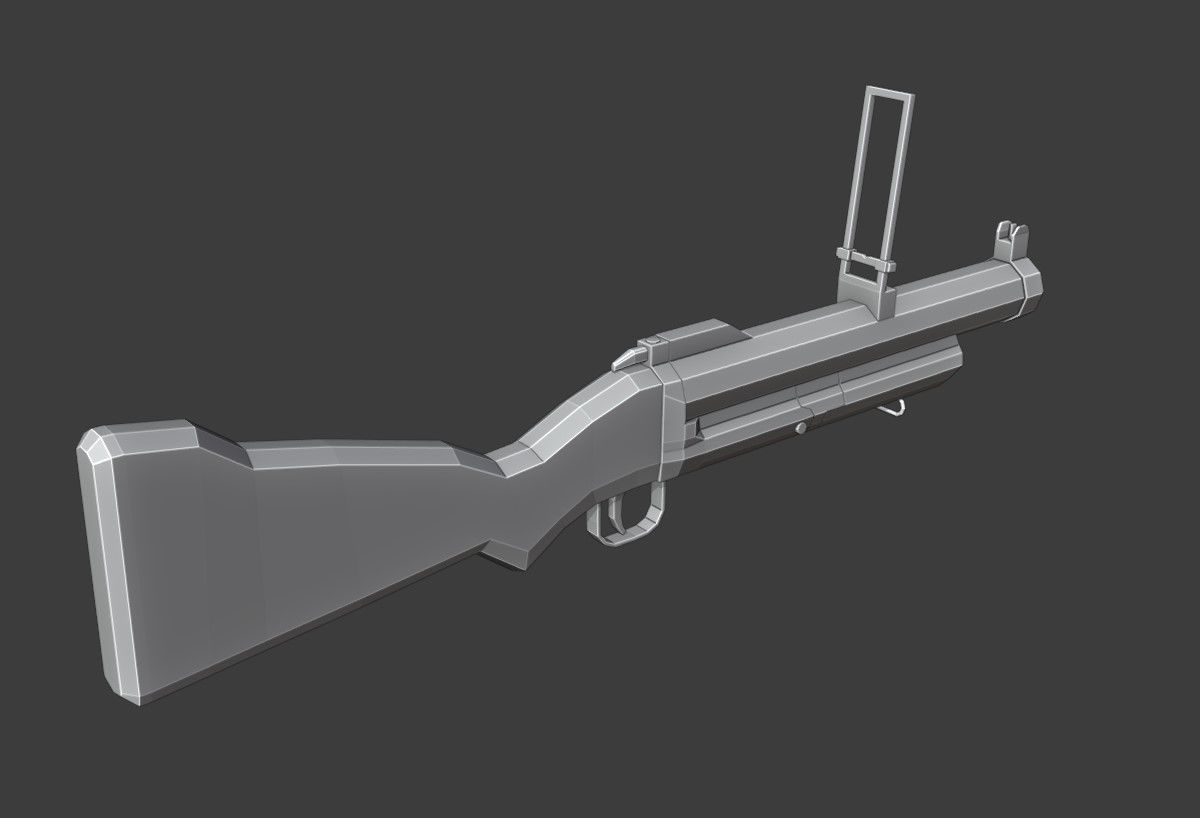 M79 Grenade Launcher Low Poly Low-poly 3D model_8