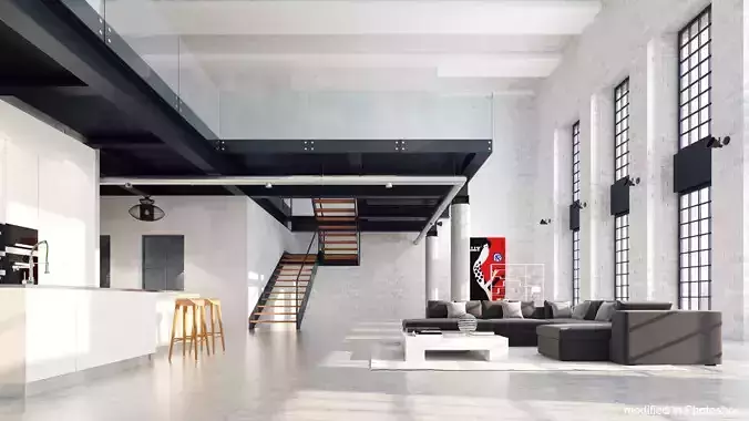Luxury Loft Apartment 3D model