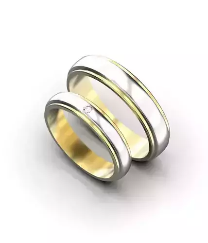two tone wedding bands with diamond