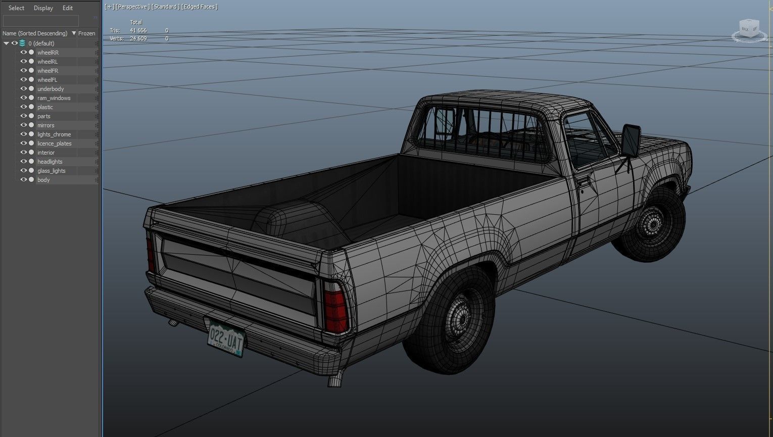 American camper truck Low-poly 3D model_37