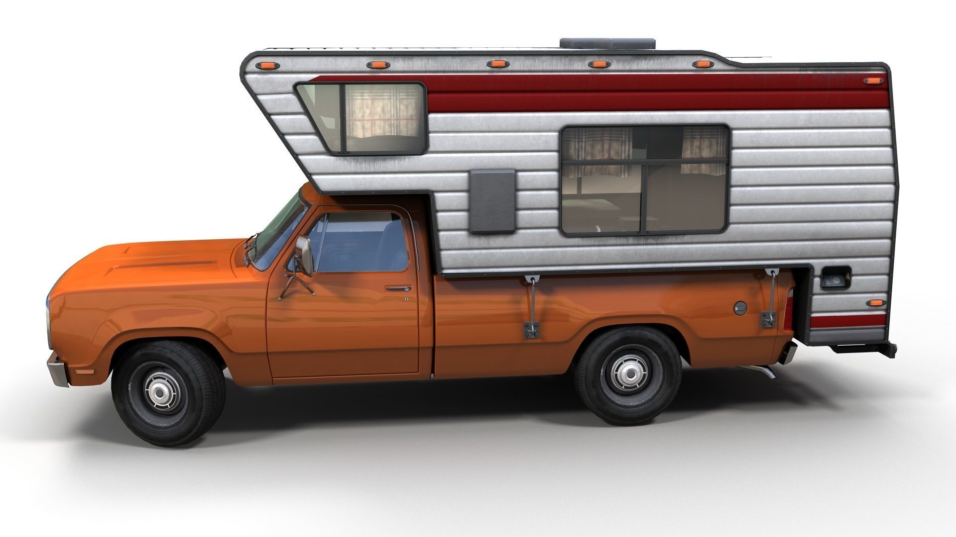 American camper truck Low-poly 3D model_4