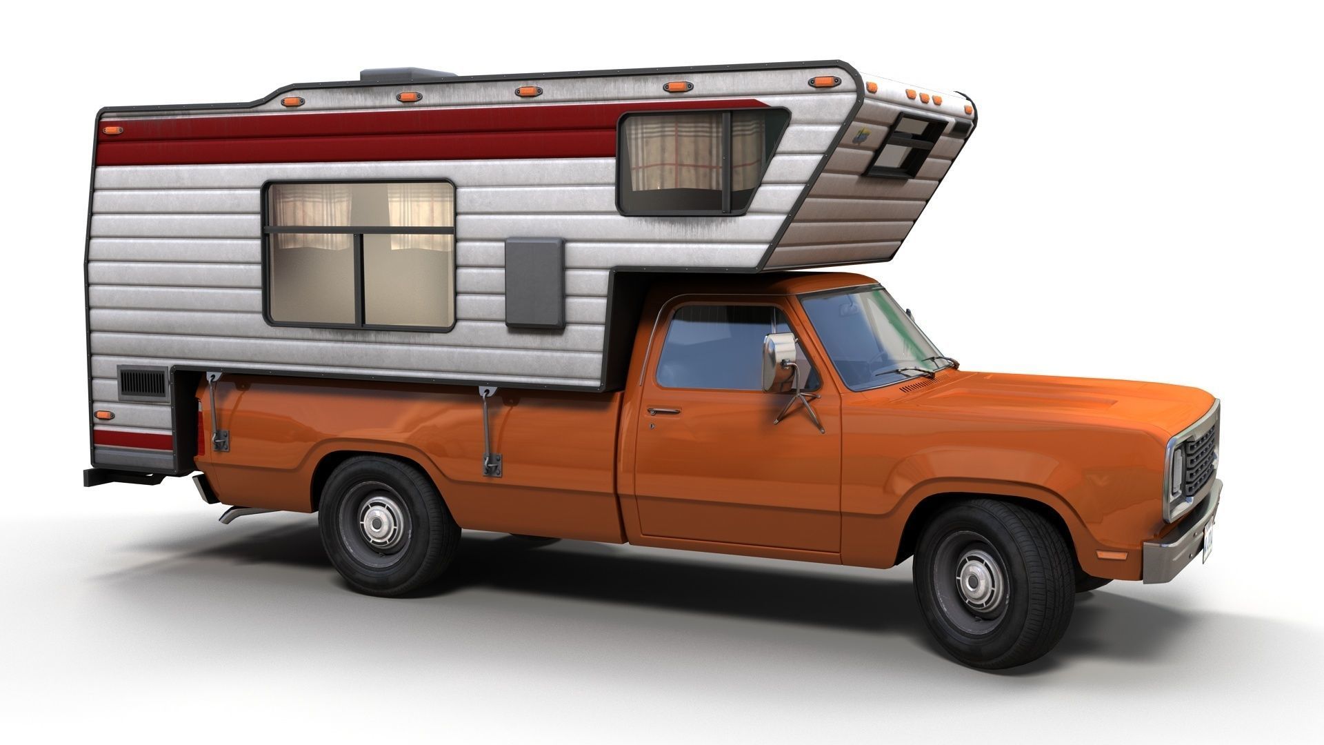 American camper truck Low-poly 3D model_6