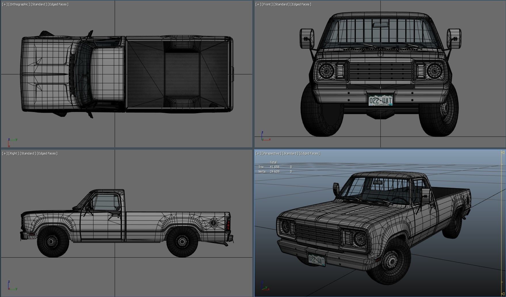 American camper truck Low-poly 3D model_38