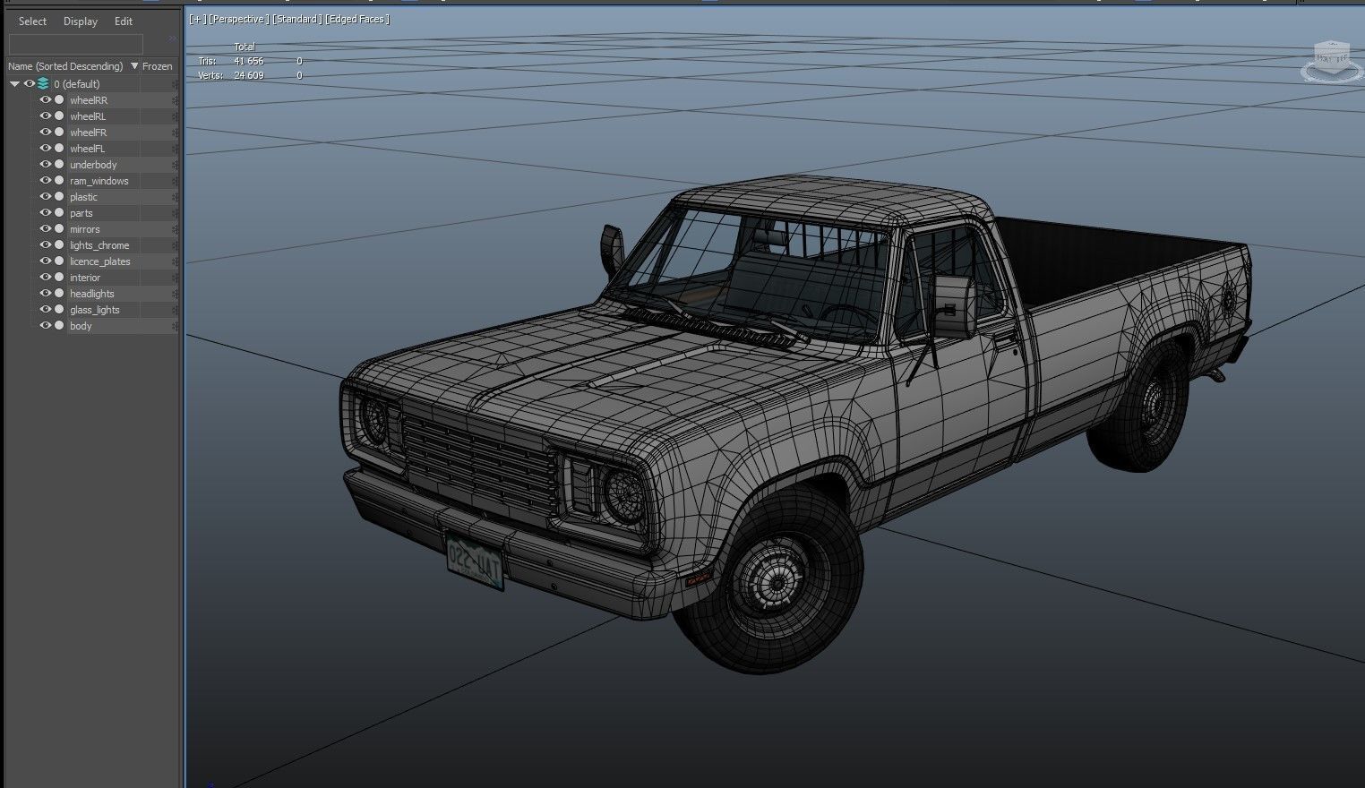 American camper truck Low-poly 3D model_36