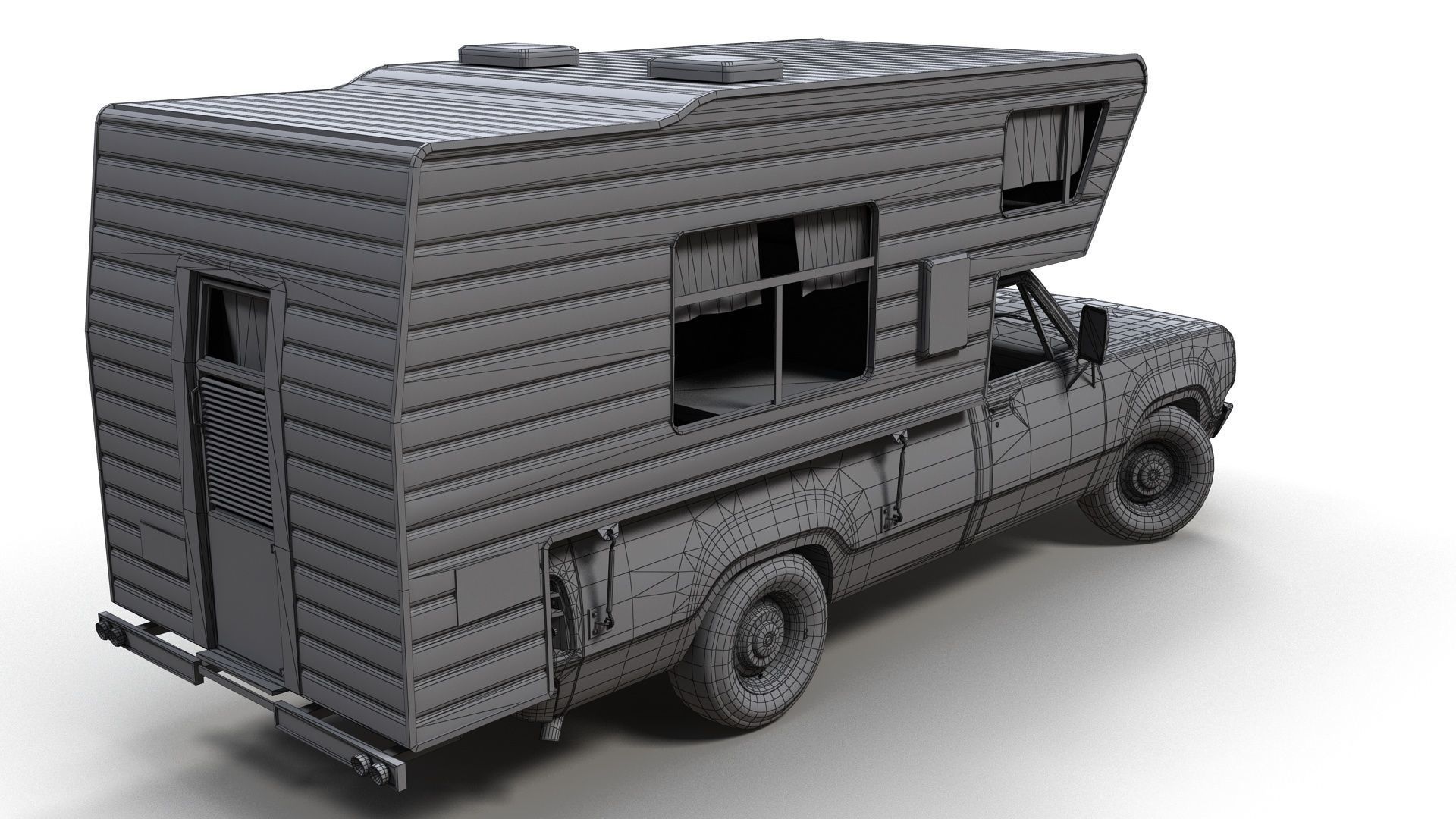 American camper truck Low-poly 3D model_9