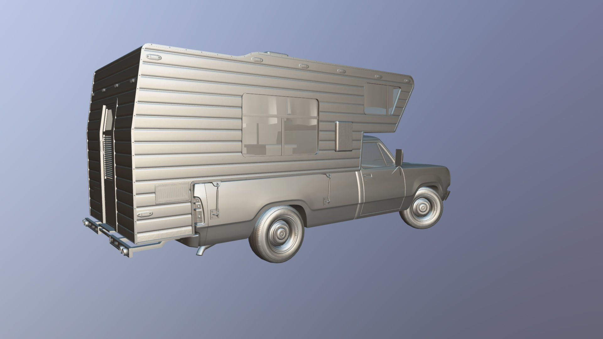 American camper truck Low-poly 3D model_28
