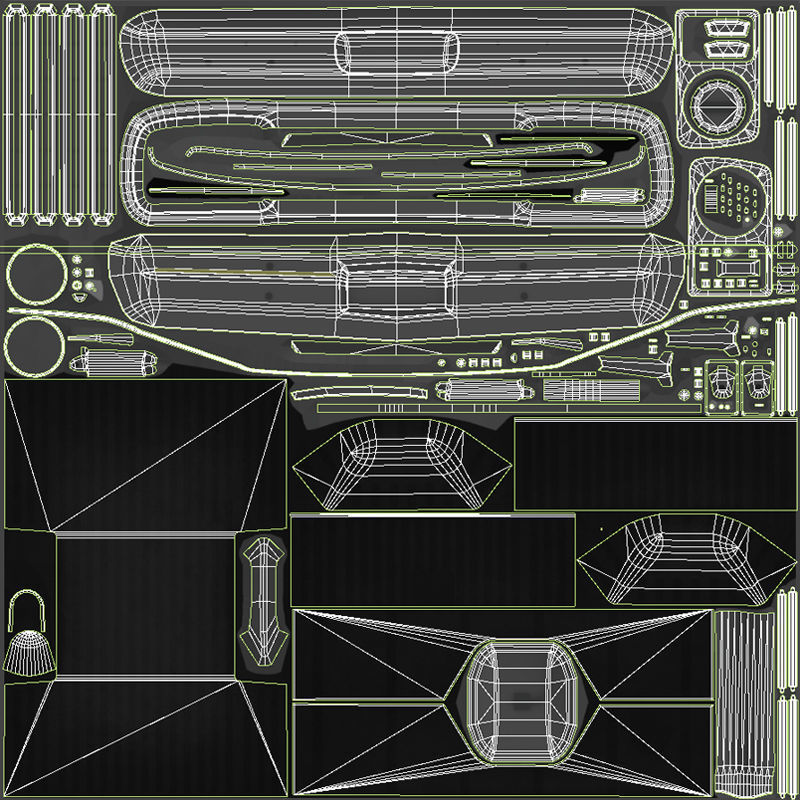 American camper truck Low-poly 3D model_46
