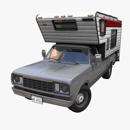 American camper truck Low-poly 3D model