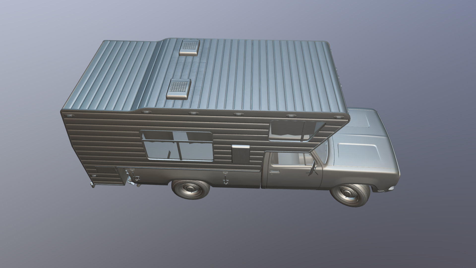 American camper truck Low-poly 3D model_30
