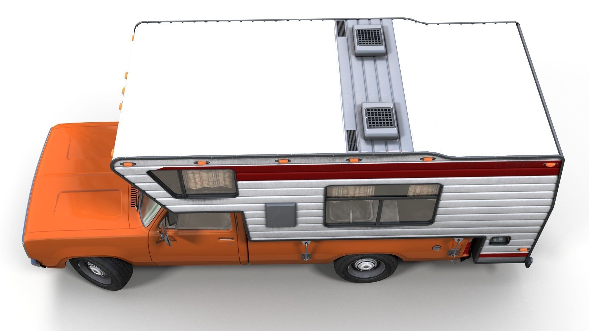 American camper truck Low-poly 3D model_5