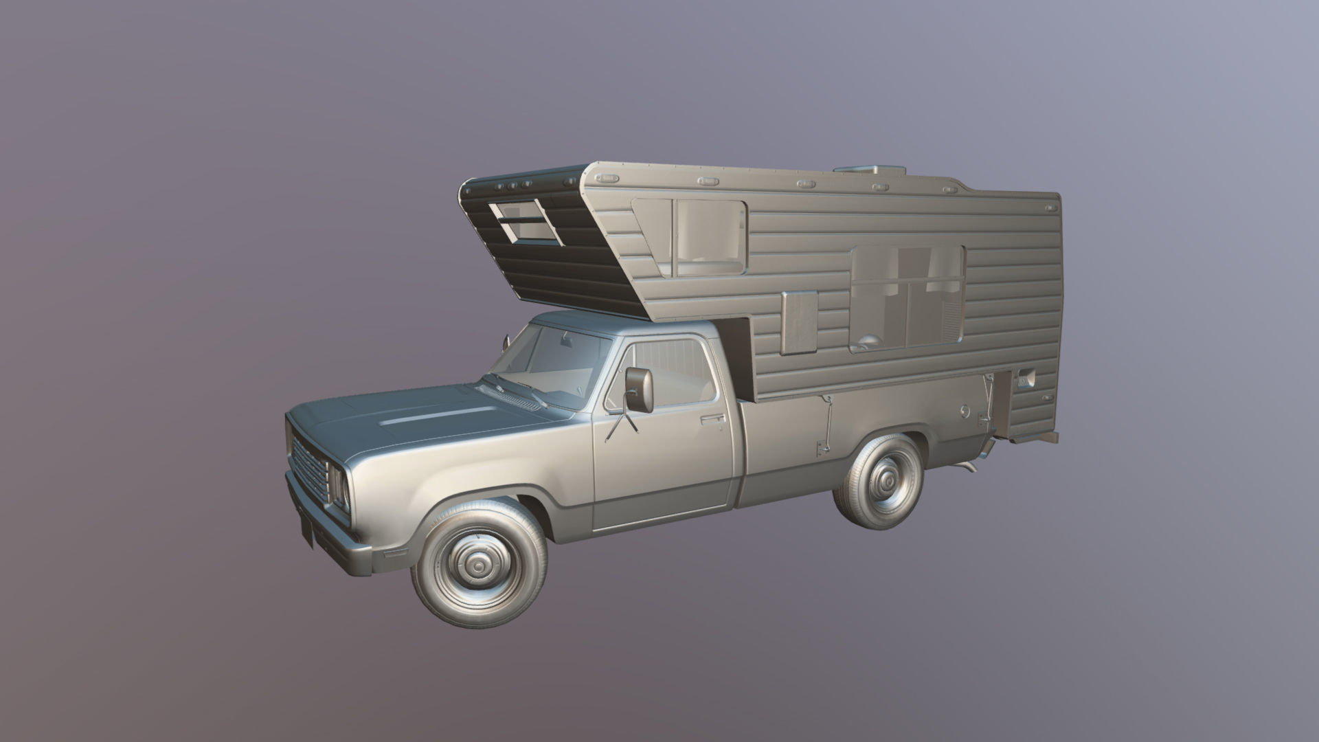 American camper truck Low-poly 3D model_27