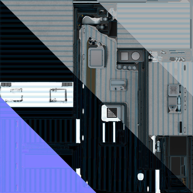 American camper truck Low-poly 3D model_44