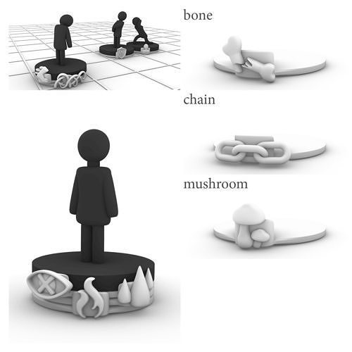 condition marker stacking plates bone chain mushroom 3D print model