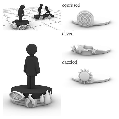 condition marker stacking plates confused dazed dazzled 3D print model