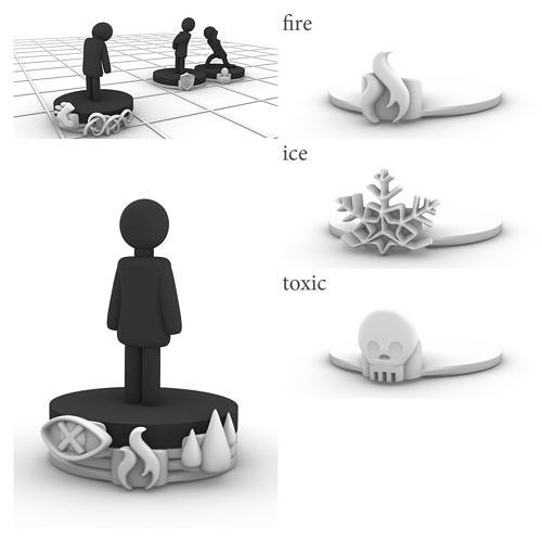 condition marker stacking plates fire ice toxic 3D print model
