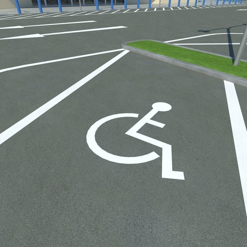 Walmart with Parking Lot  3D model_10