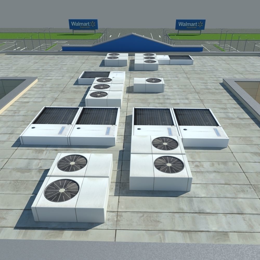 Walmart with Parking Lot  3D model_8