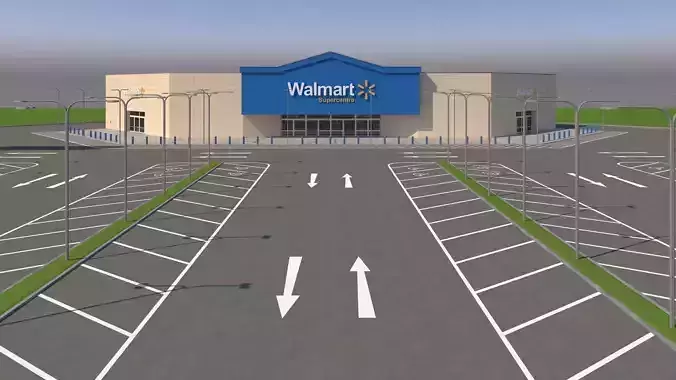 Walmart with Parking Lot 