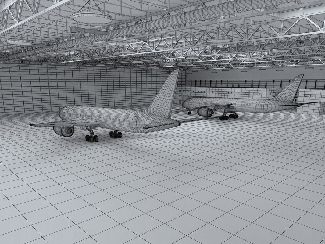 Hangar boeing 3D model_20